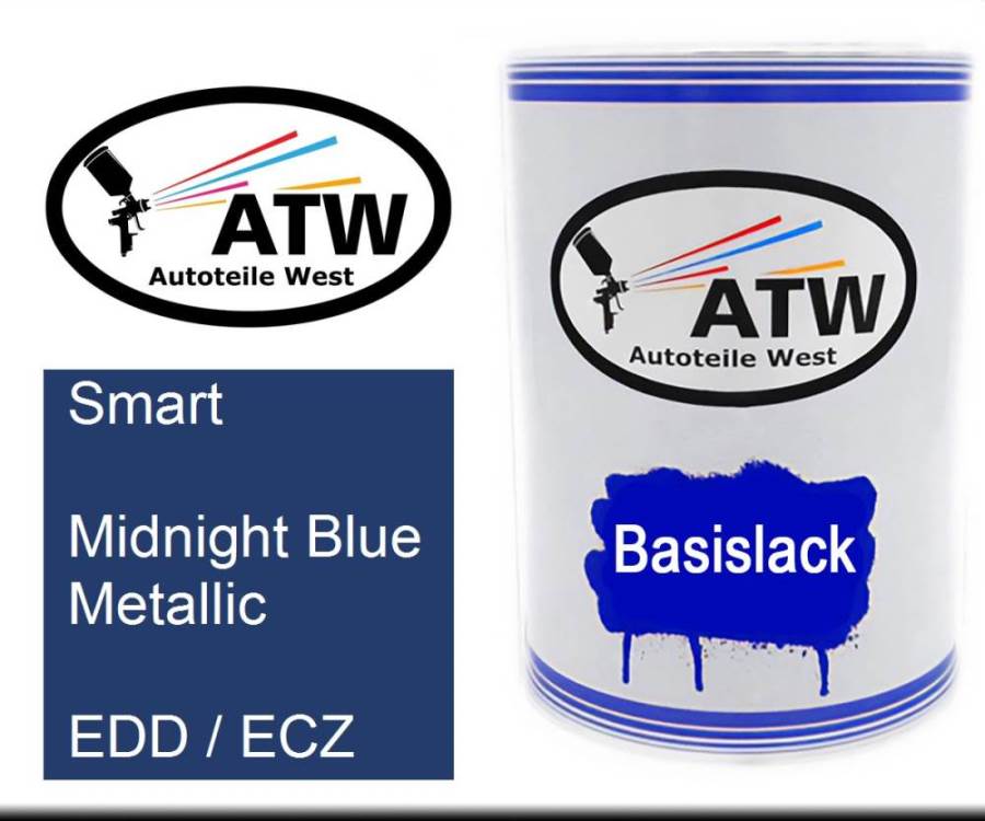 Smart, Midnight Blue Metallic, EDD / ECZ: 500ml Lackdose, von ATW Autoteile West.